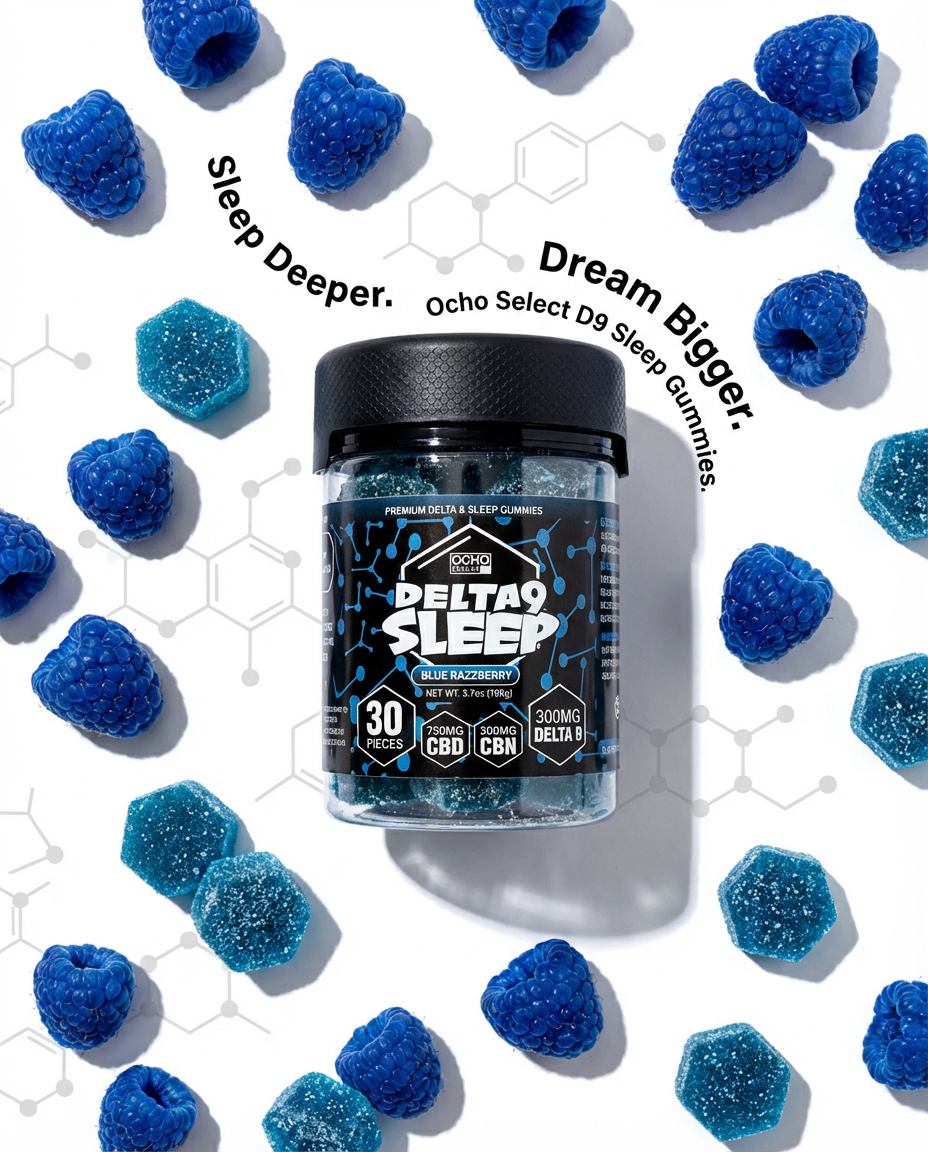 D9 Sleep Gummies | D9 THC + CBN + CBD | Ocho Select
