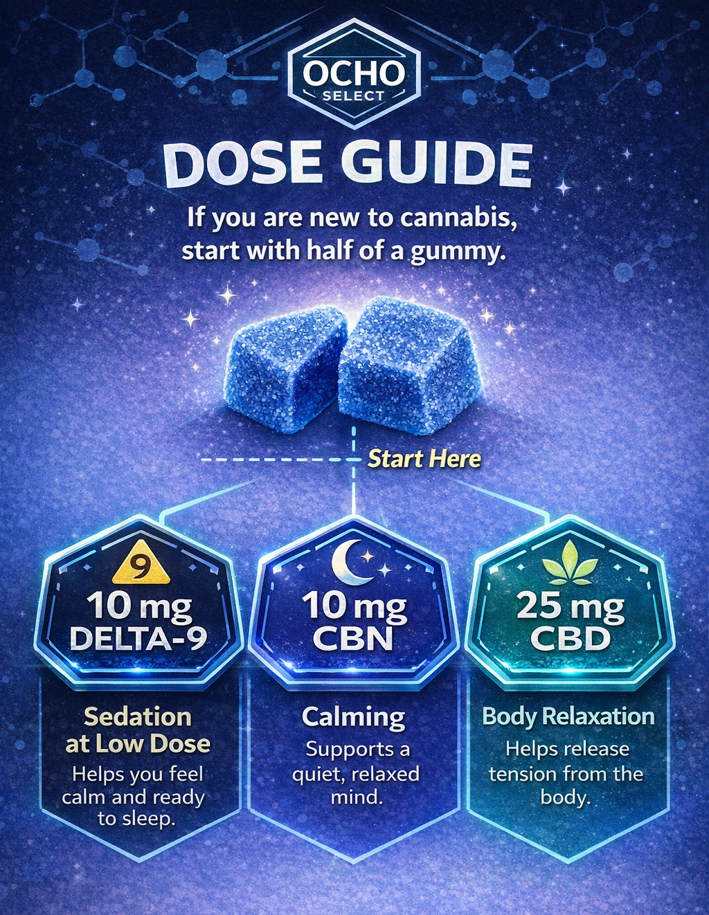 Sleep Gummies — D9 THC + CBN + CBD for Restful Sleep | Ocho Select