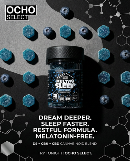 D9 Sleep Gummies | D9 THC + CBN + CBD | Ocho Select